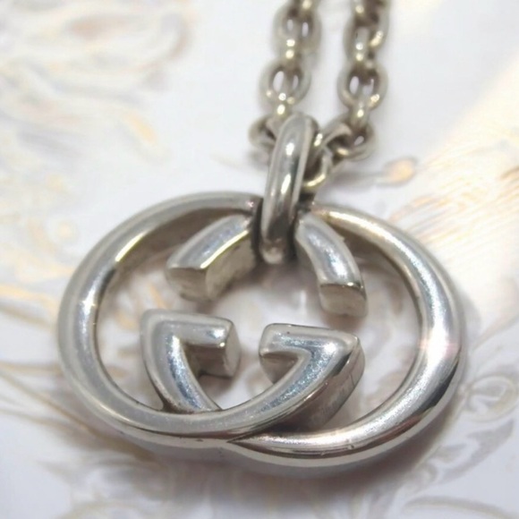 GUCCI Interlocking GG Silver Ag925 Necklace - Picture 8 of 10